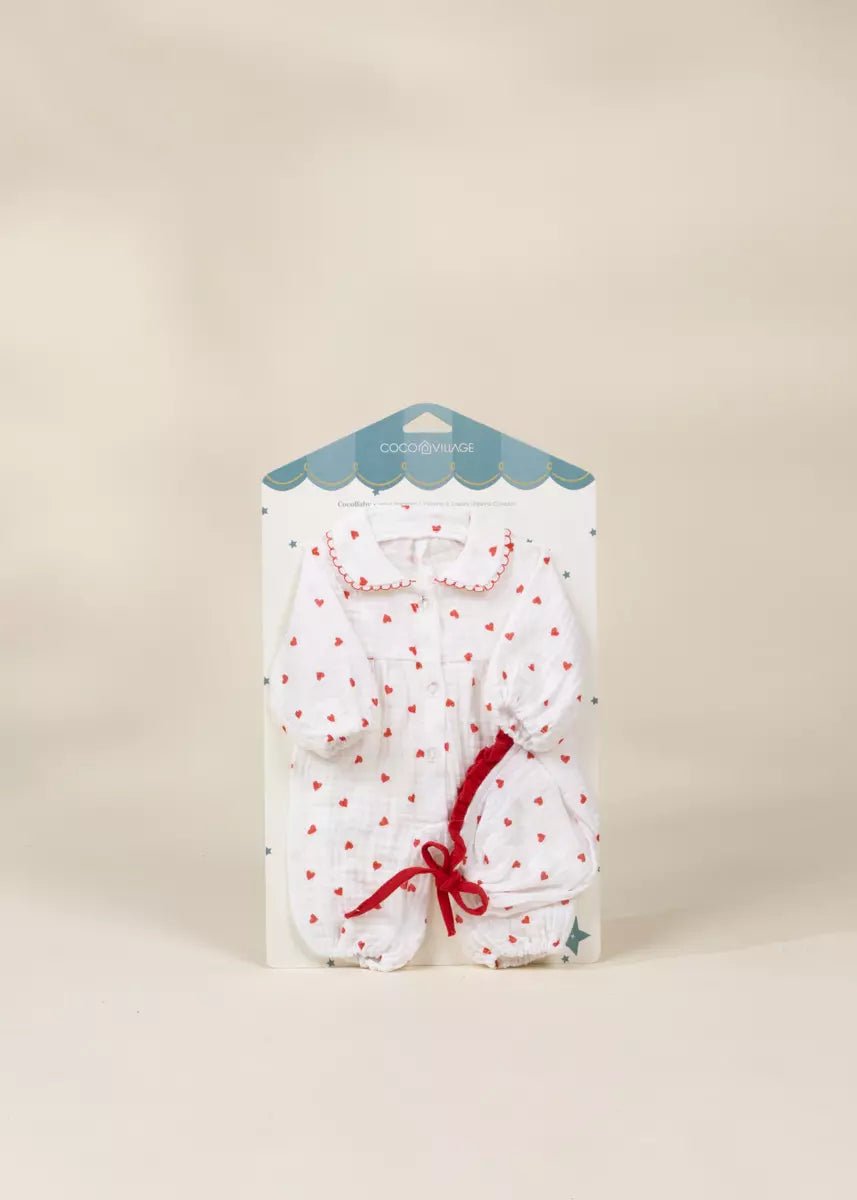 Coco Baby 18" Baby Play Doll Clothing Set – Heart Pajamas - Mastermind Toys___249969