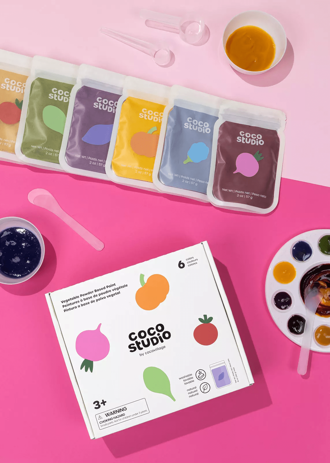 Coco Studio Vegetable Powder Based Paint Set - 6 Colors - Mastermind Toys___246889