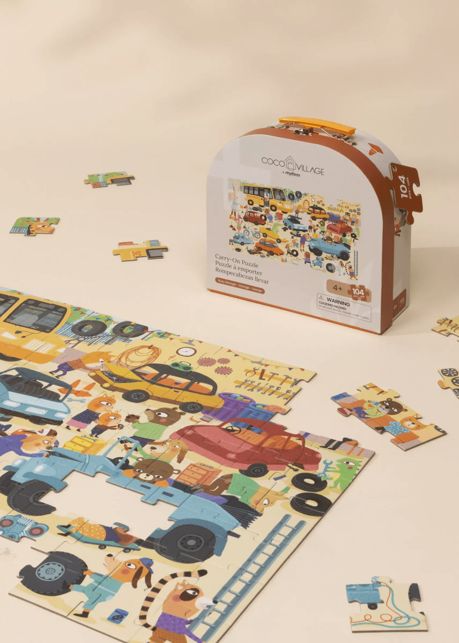 Coco Village Carry - On Puzzle - Busy Garage - 104pcs - Mastermind Toys___247227