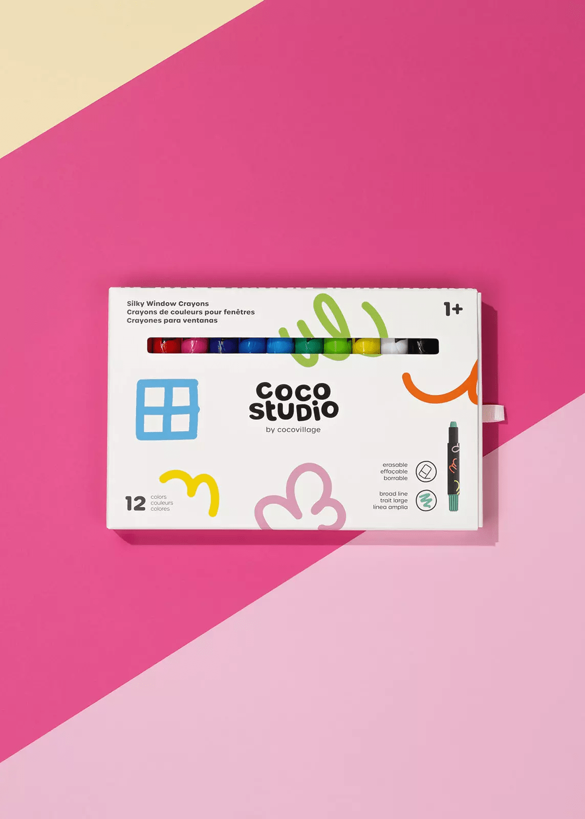 Coco Village Erasable Silky Window Crayons - 12 colors - Mastermind Toys___246896