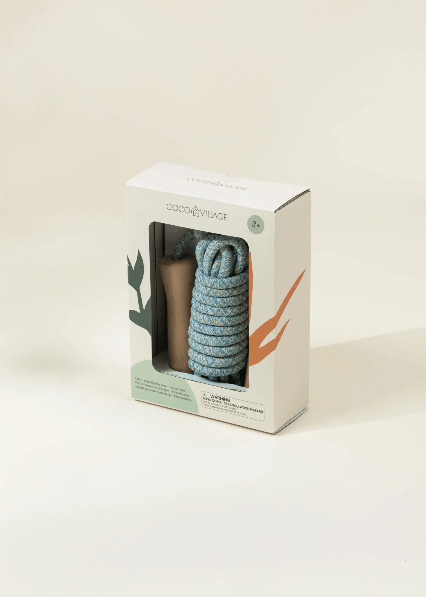 Coco Village Extra - Long Wooden Handle Skipping Rope – Ocean Twist - Mastermind Toys___245665