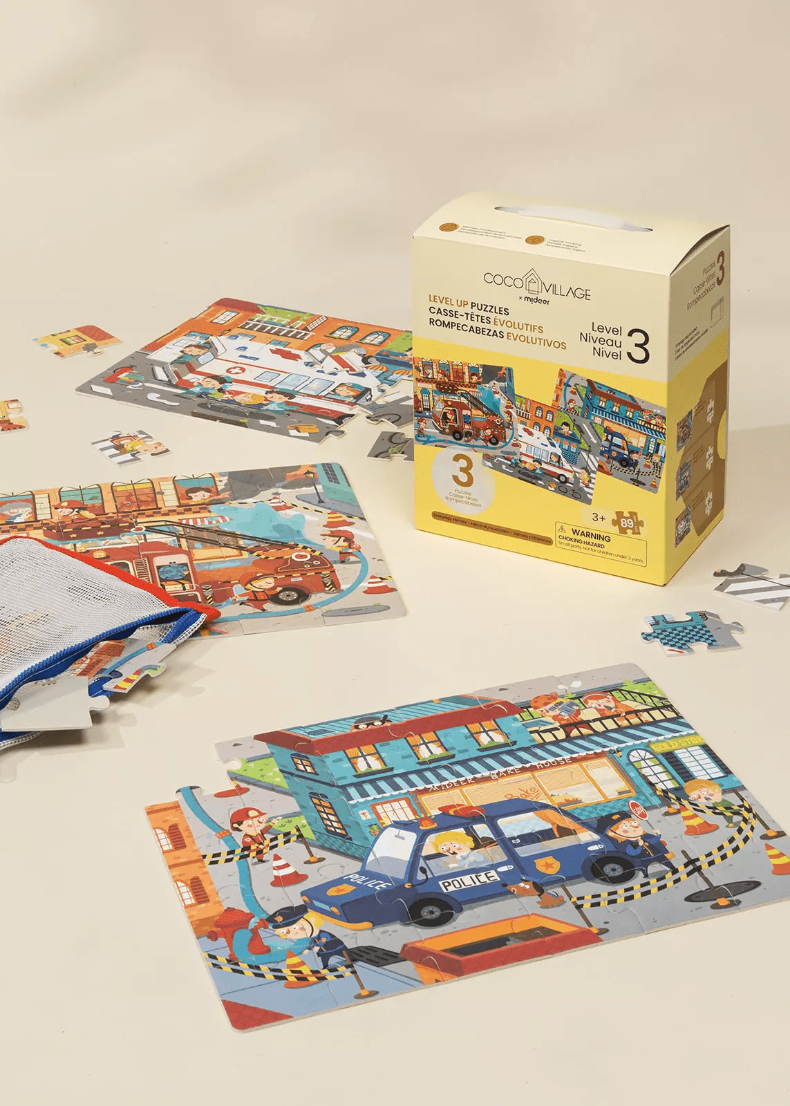 Coco Village Level Up Puzzles Level 3 - Everyday Heroes (3 puzzles) - Mastermind Toys___247209