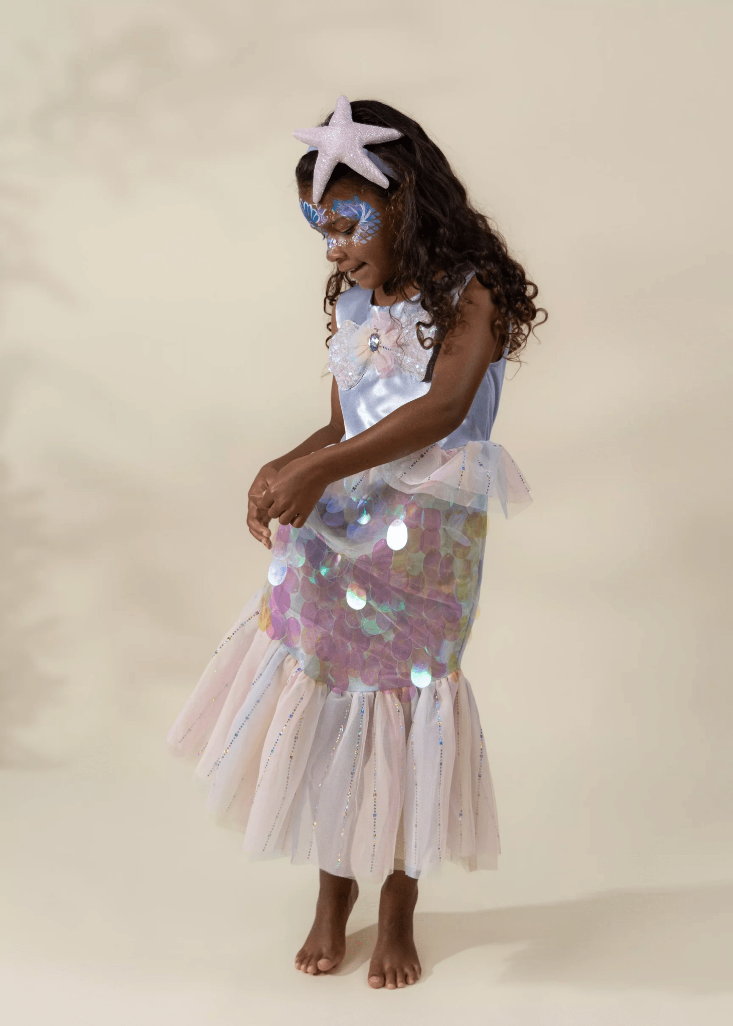 Coco Village Mermaid Dress & Starfish Headband Costume 5 - 6Y - Mastermind Toys___245779