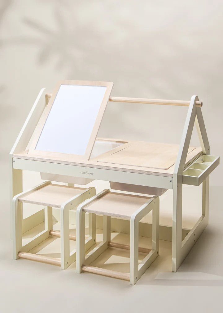 Multifunction Wooden Art&Sensory Table W/ Stools – Mastermind Toys