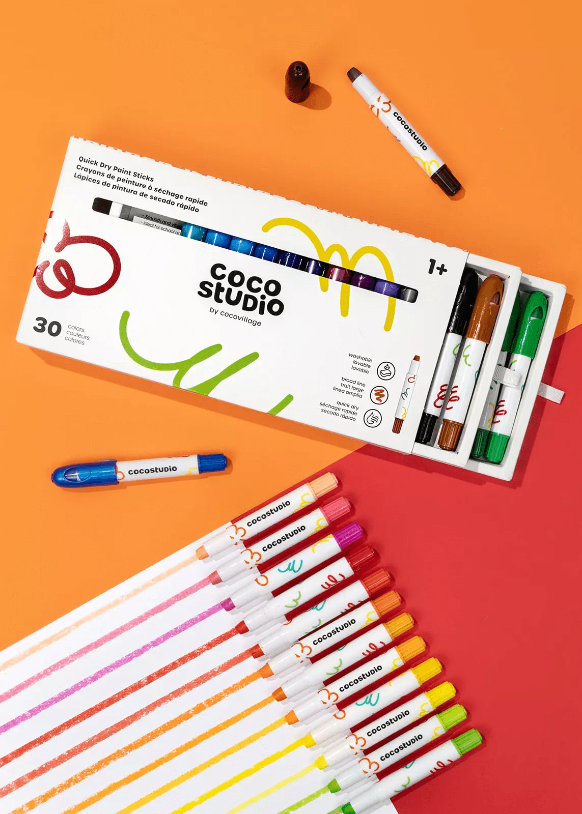 Coco Village Quick Dry Paint Sticks Set - 30 colors - Mastermind Toys___246897