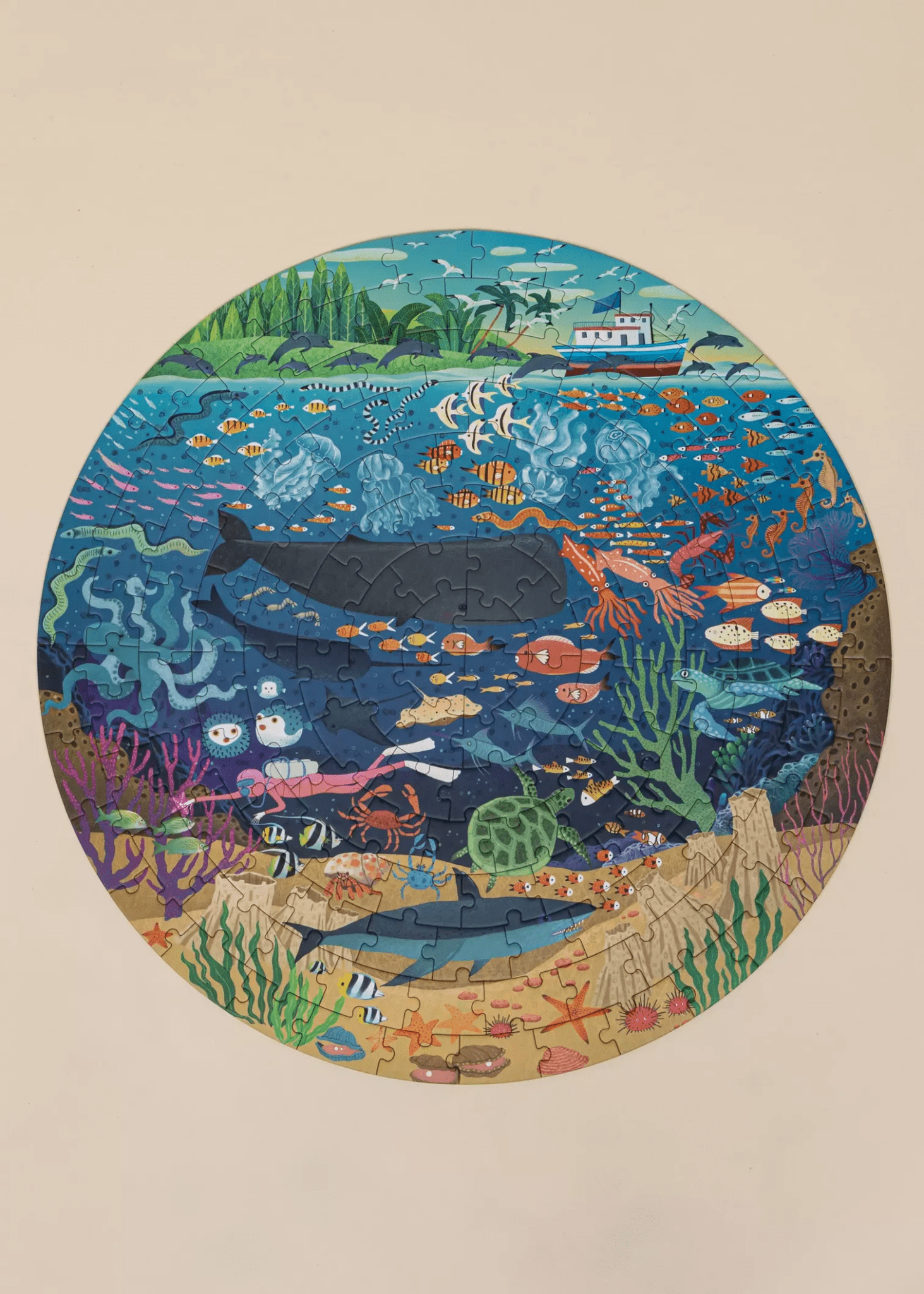 Coco Village Round Puzzle - Ocean Exploration - 150pcs - Mastermind Toys___247225