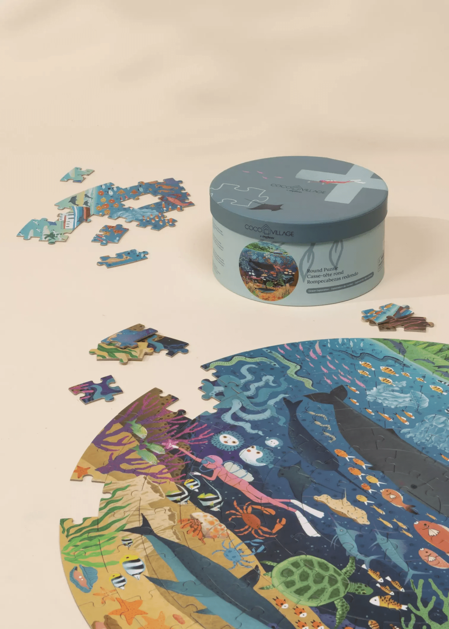 Coco Village Round Puzzle - Ocean Exploration - 150pcs - Mastermind Toys___247225