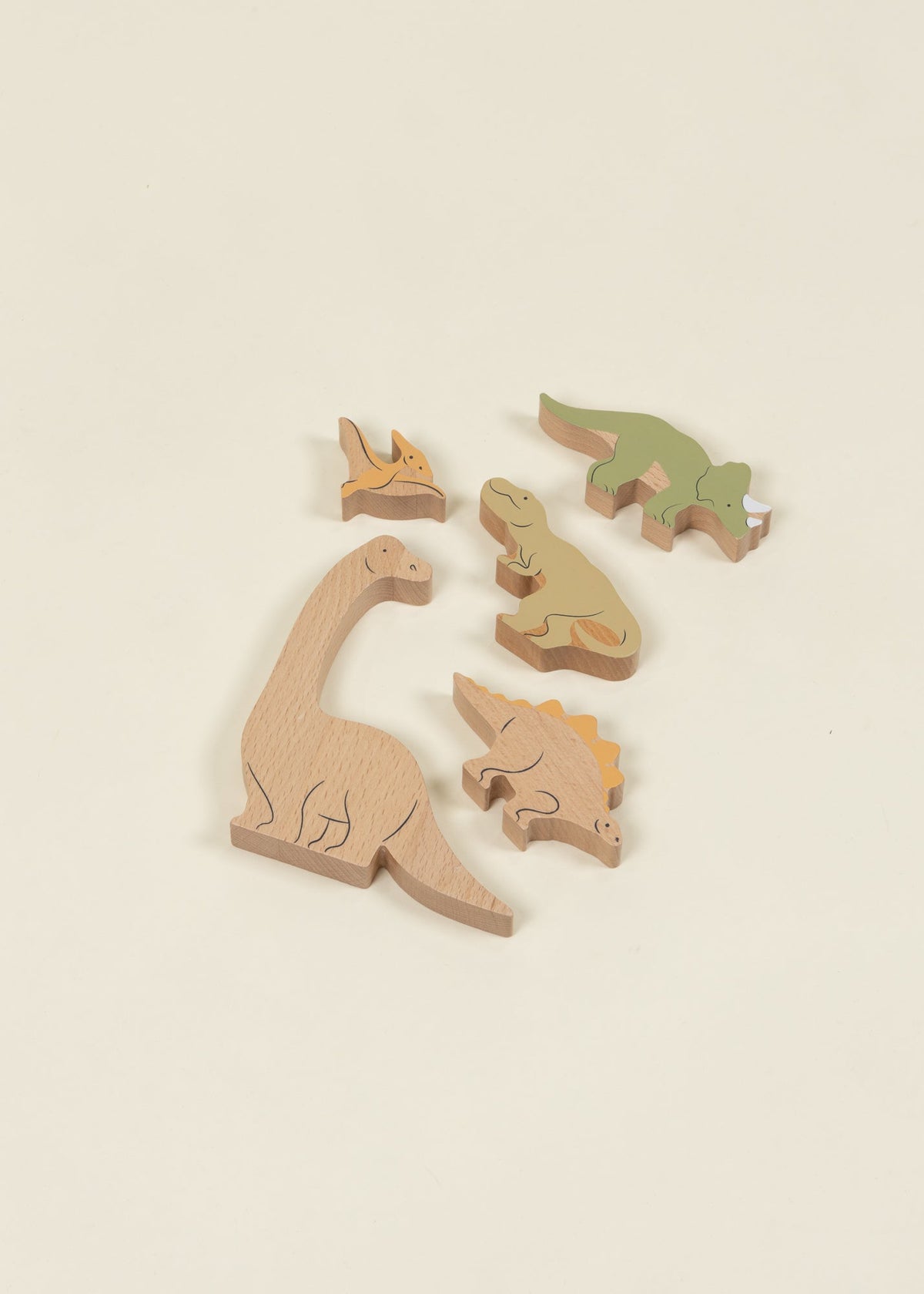 Coco Village Set of 5 Dinosaurs on Wooden Plate - Mastermind Toys___255943