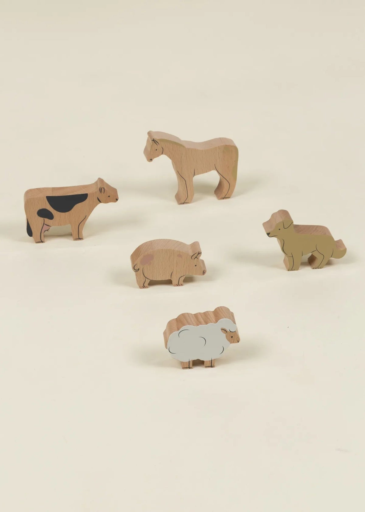Coco Village Set of 5 Pasture Animals on Wooden Plate - Mastermind Toys___255939