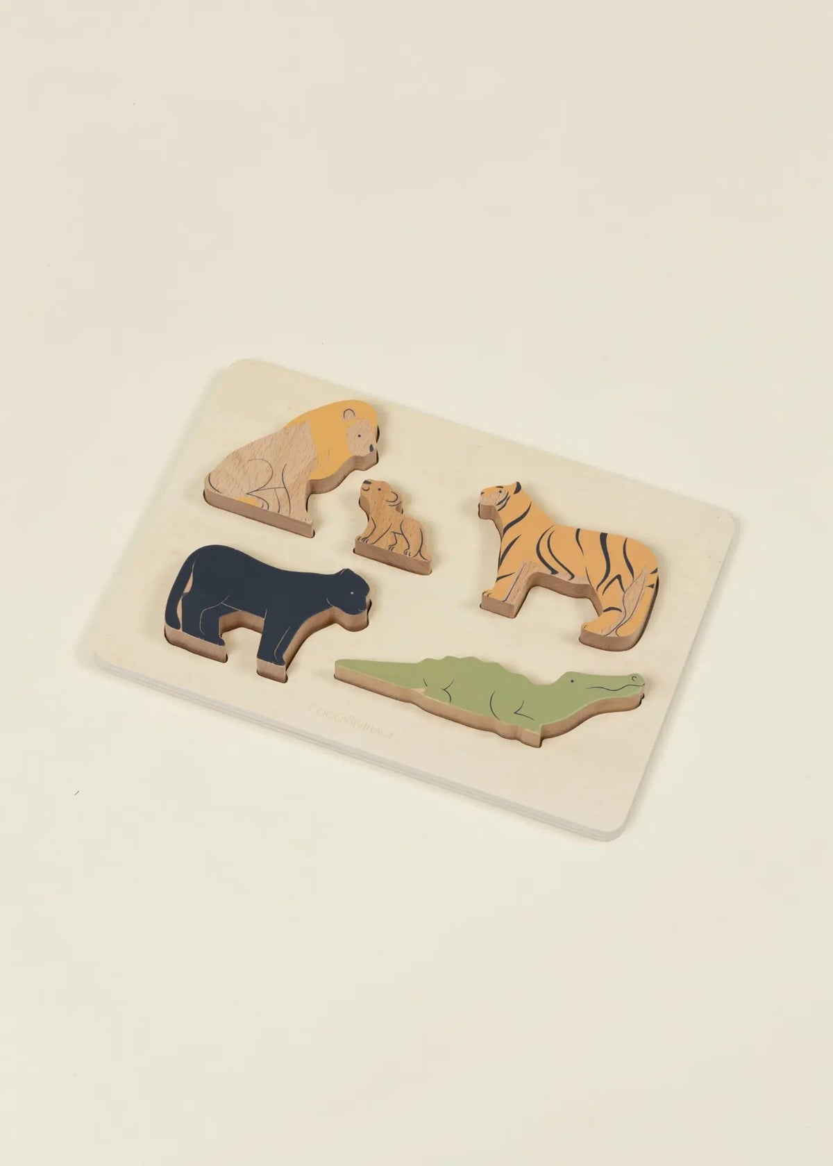 Coco Village Set of 5 Savannah Predators on Wooden Plate - Mastermind Toys___255863
