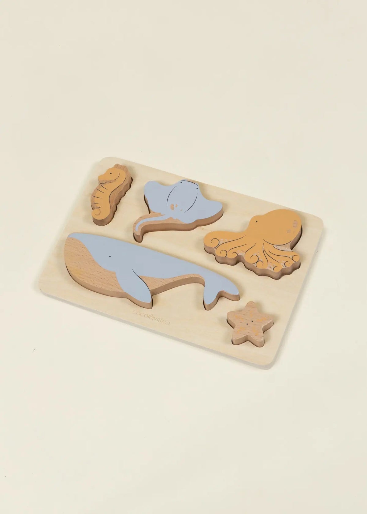 Coco Village Set of 5 Sea Animals on Wooden Plate - Mastermind Toys___255942