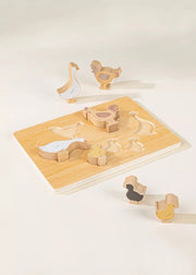 Coco Village Set of 6 Barnyard animals on Wooden Plate - Mastermind Toys___233447