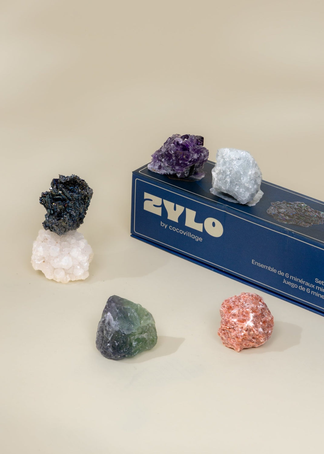 Coco Village Set of 6 collectible Minerals - Geodes & Points