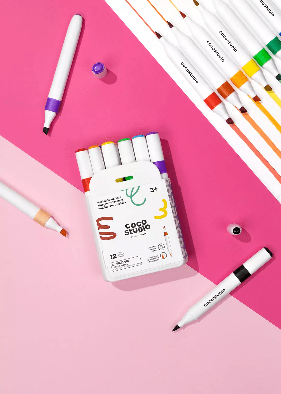 Coco Village Washable Dual Tip Markers Set - 12 colors - Mastermind Toys___246898