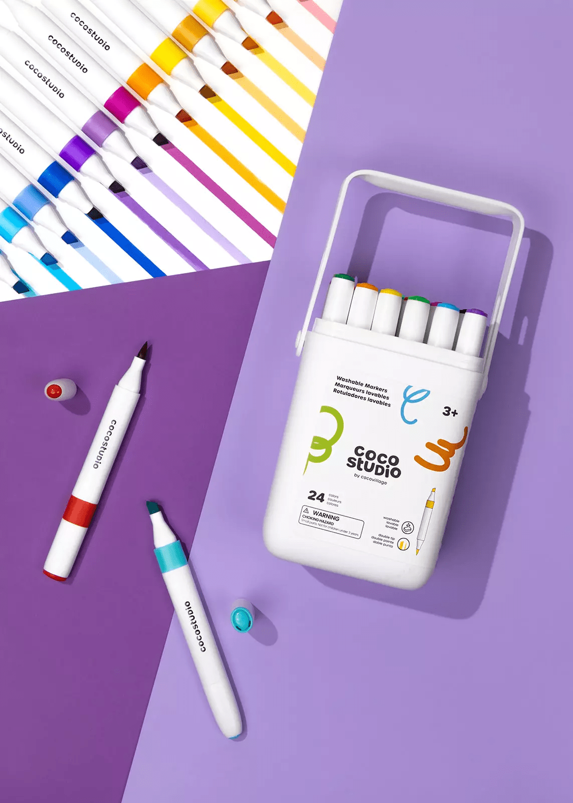 Coco Village Washable Dual Tip Markers Set - 24 colors - Mastermind Toys___246899