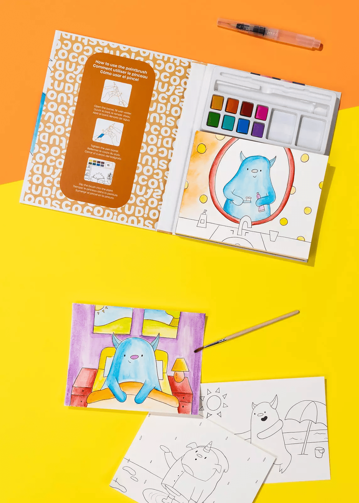 Coco Village Watercolor Monster Painting Book - 30 pages - Mastermind Toys___246901