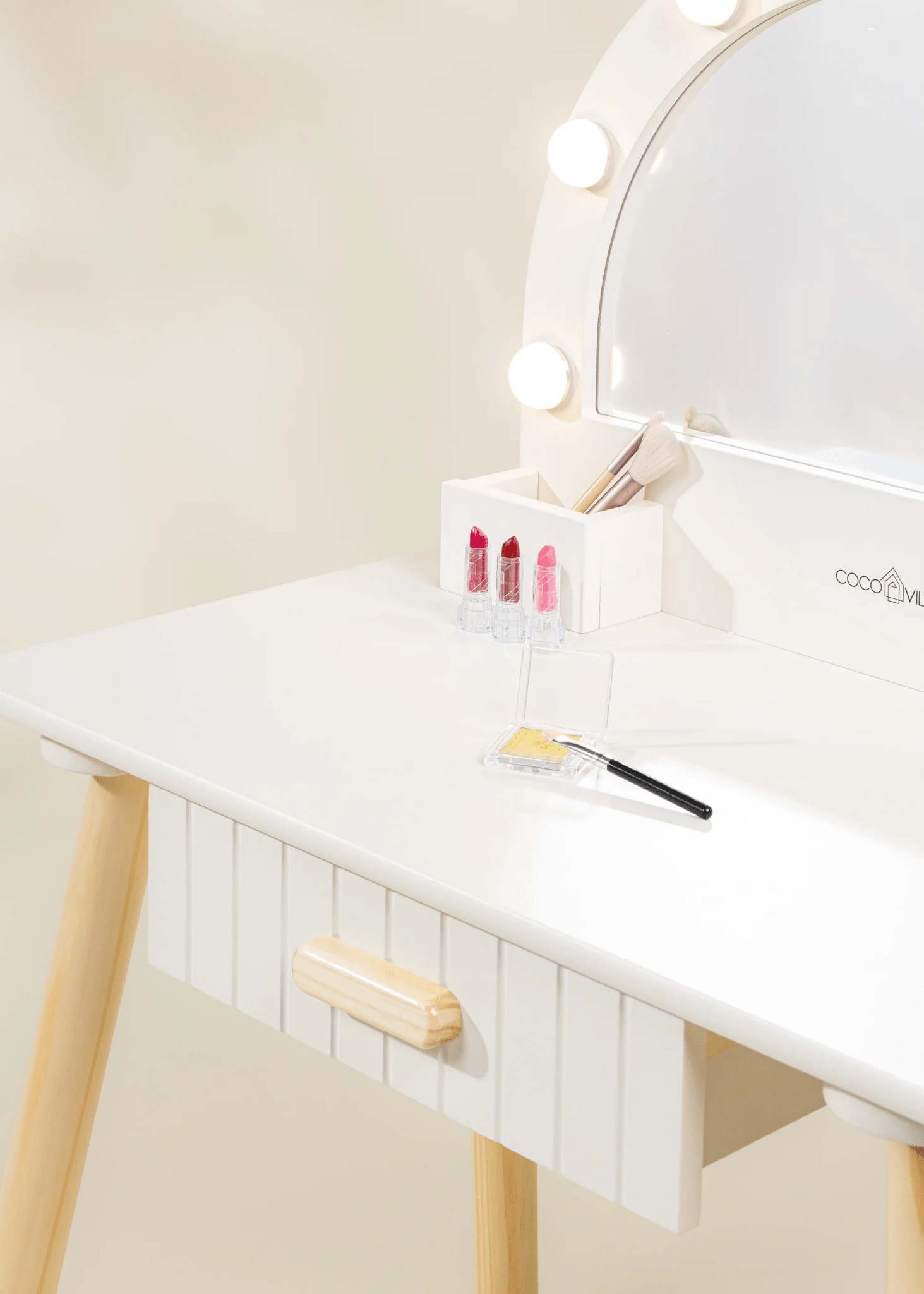 Coco Village Wooden Play Vanity with Lighted Mirror & stool - Mastermind Toys___245311