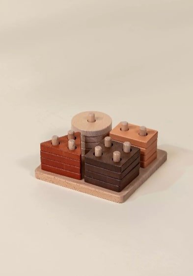 Coco Village Wooden Stacking Shapes - 12 pcs - Mastermind Toys___246991