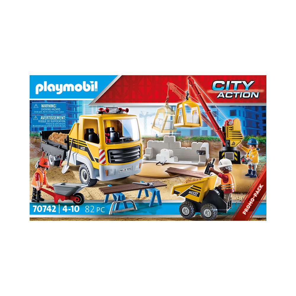 Construction Site with Flatbed Truck - Mastermind Toys___230926