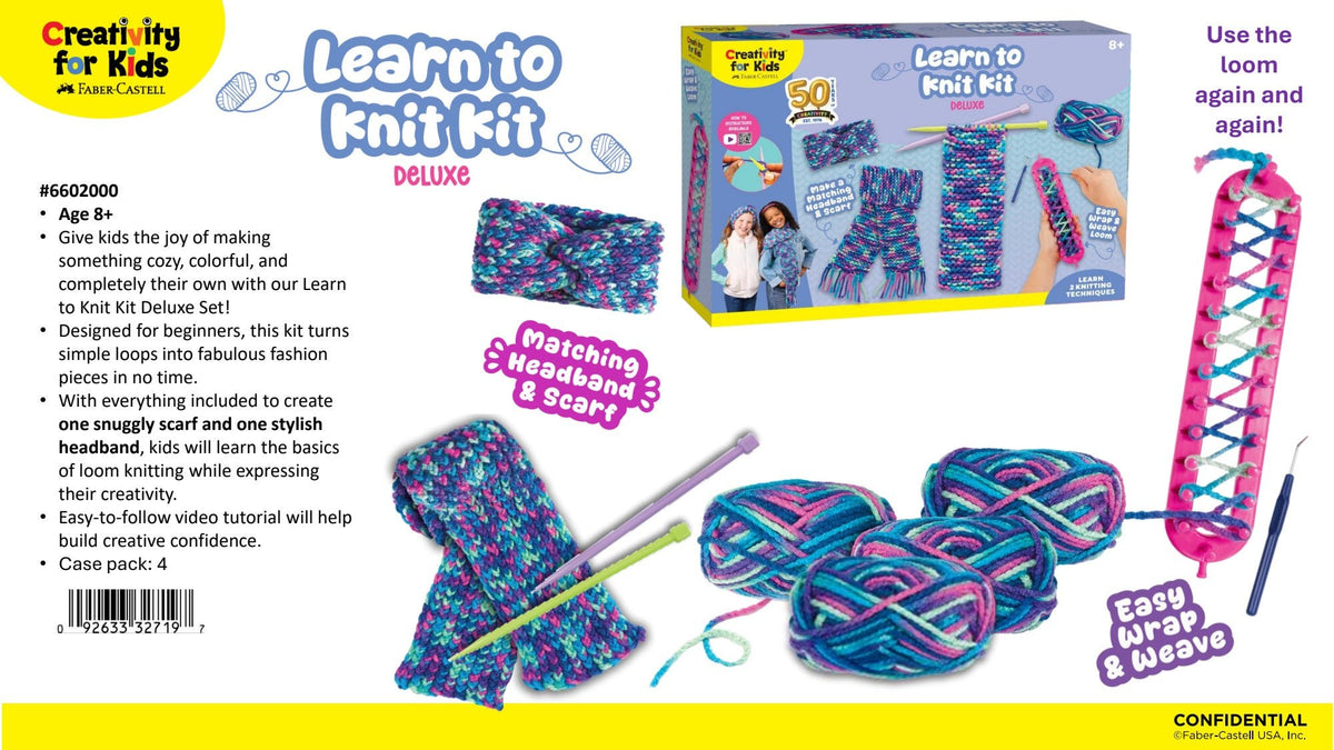 Creativity for Kids Deluxe Learn to Knit Kit - Mastermind Toys___257039