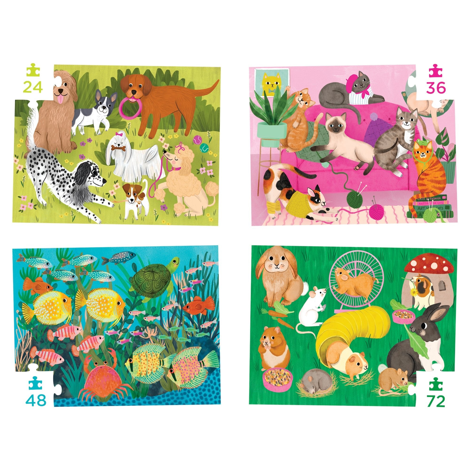 Crocodile Creek Playful Pets Four Puzzles Set - Mastermind Toys___247469