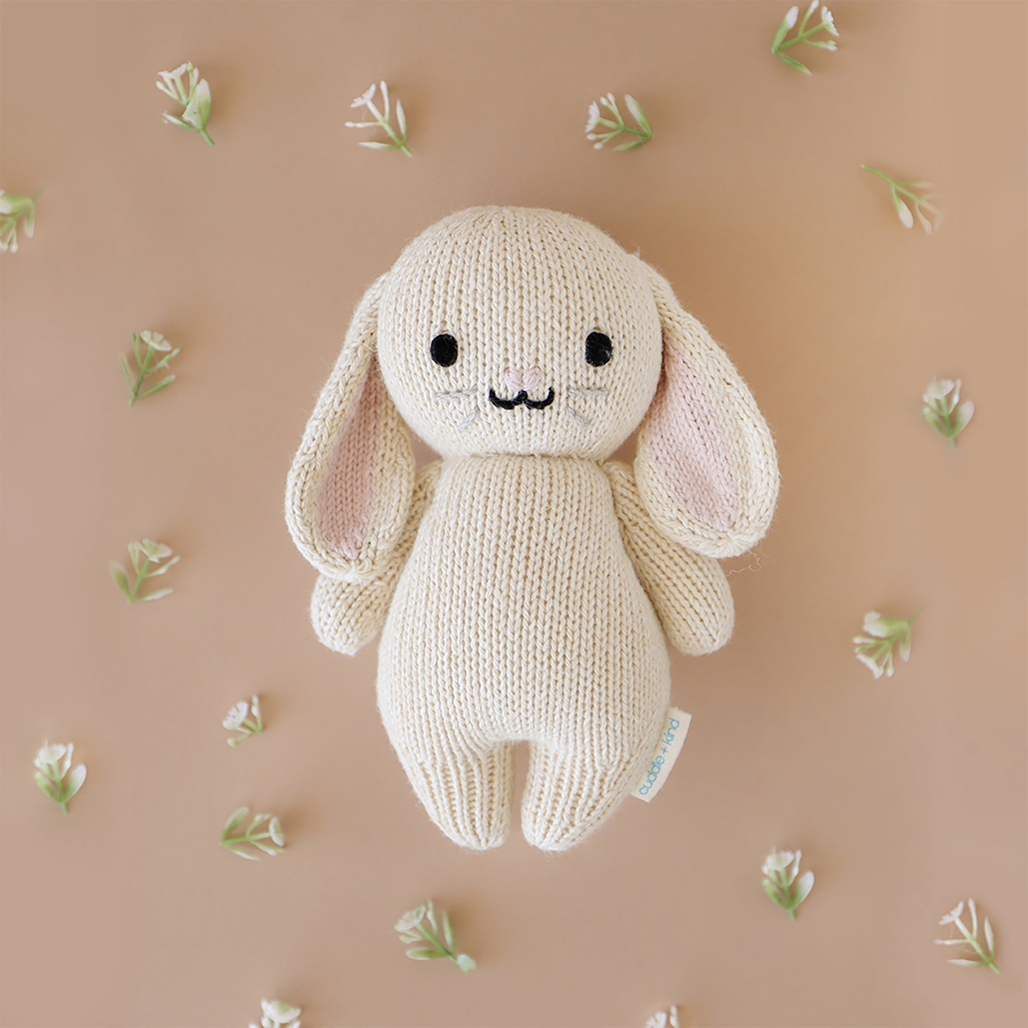 Cuddle + Kind Baby Bunny (Oatmeal) Hand - Knit Doll - Mastermind Toys___253492