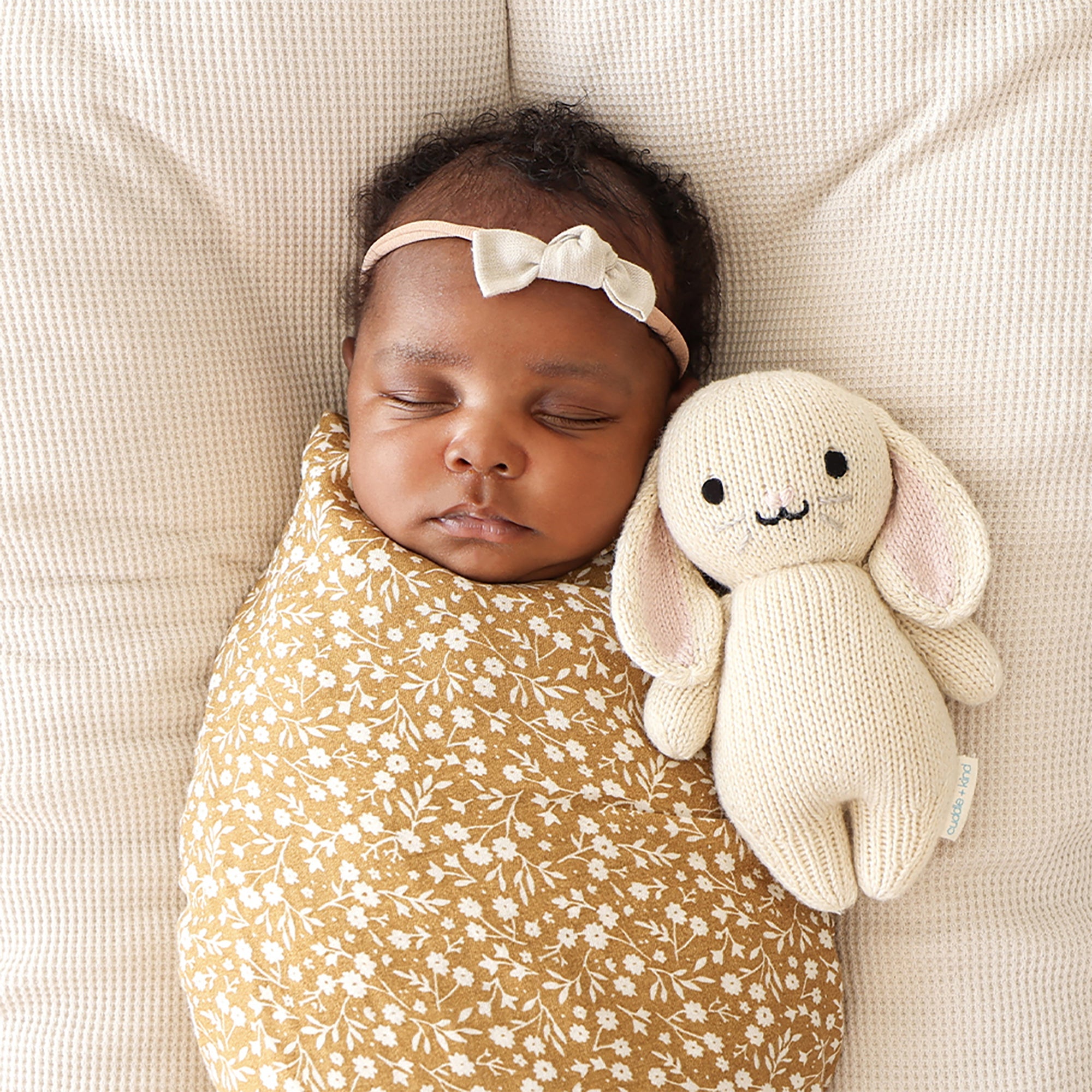 Cuddle + Kind Baby Bunny (Oatmeal) Hand - Knit Doll - Mastermind Toys___253492