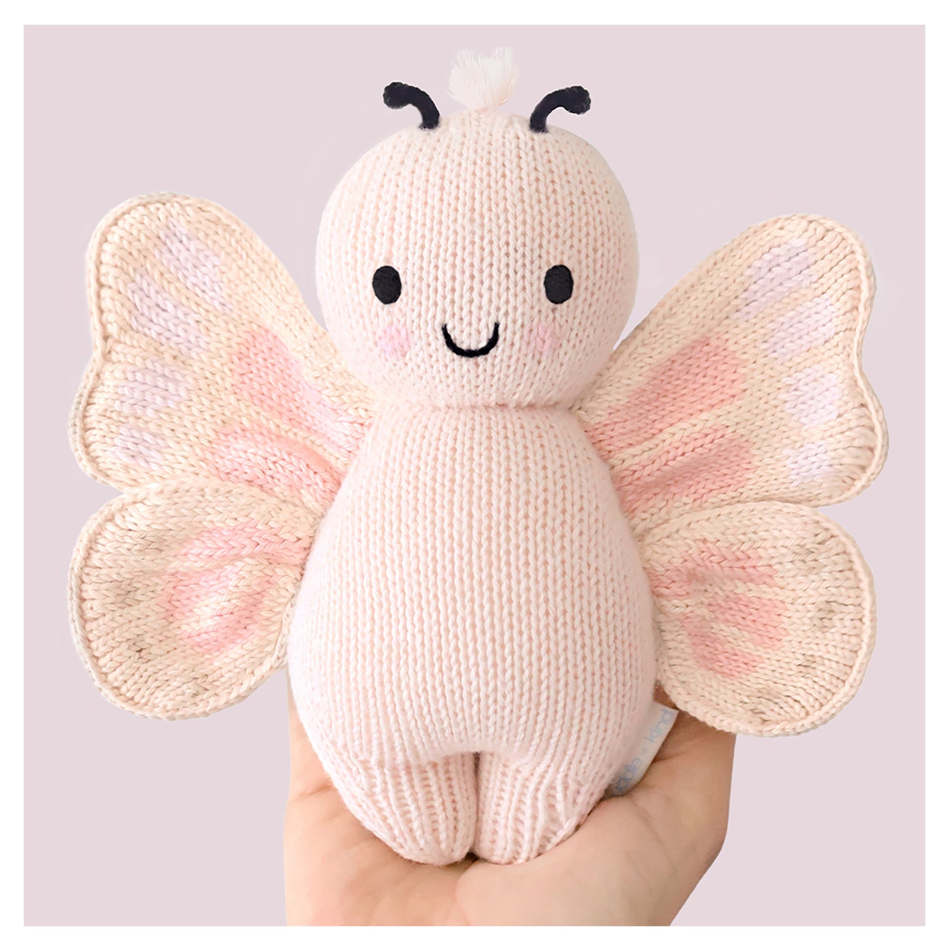 Cuddle + Kind Baby Butterfly (Petal Pink) Hand - Knit Doll - Mastermind Toys___253513