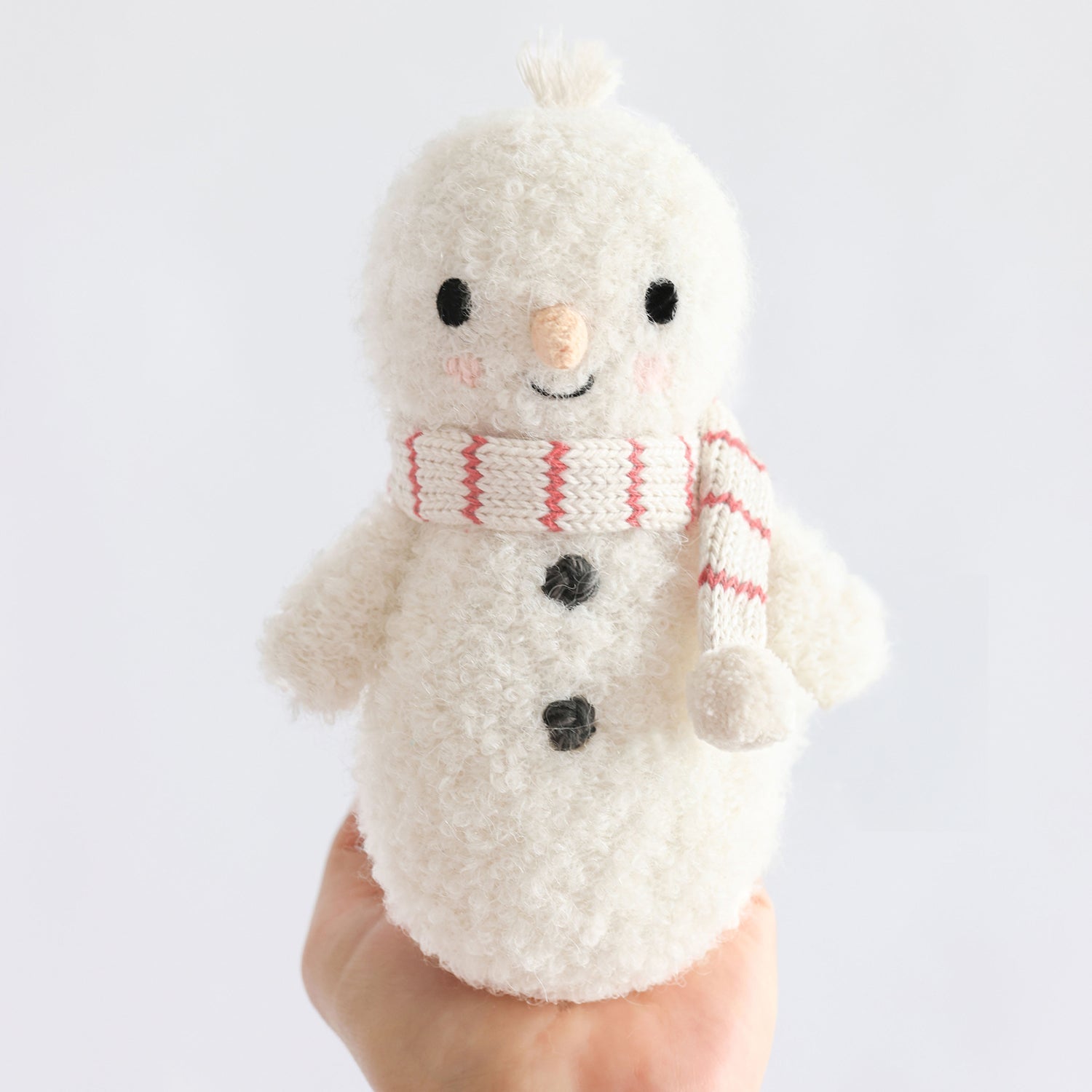 Cuddle + Kind Baby Snowman (Candy Stripe) Hand - Knit Doll - Mastermind Toys___249177