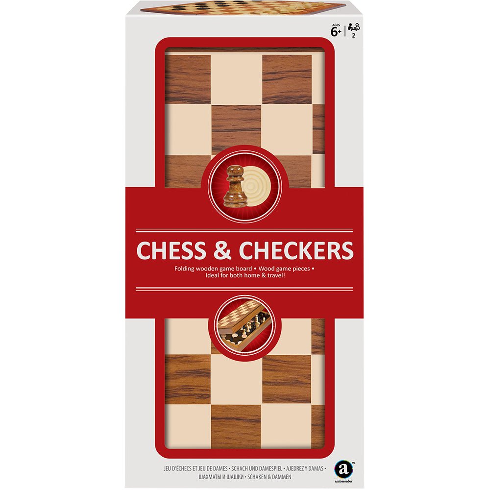 Deluxe Folding Wood Chess & Checkers Set – Mastermind Toys