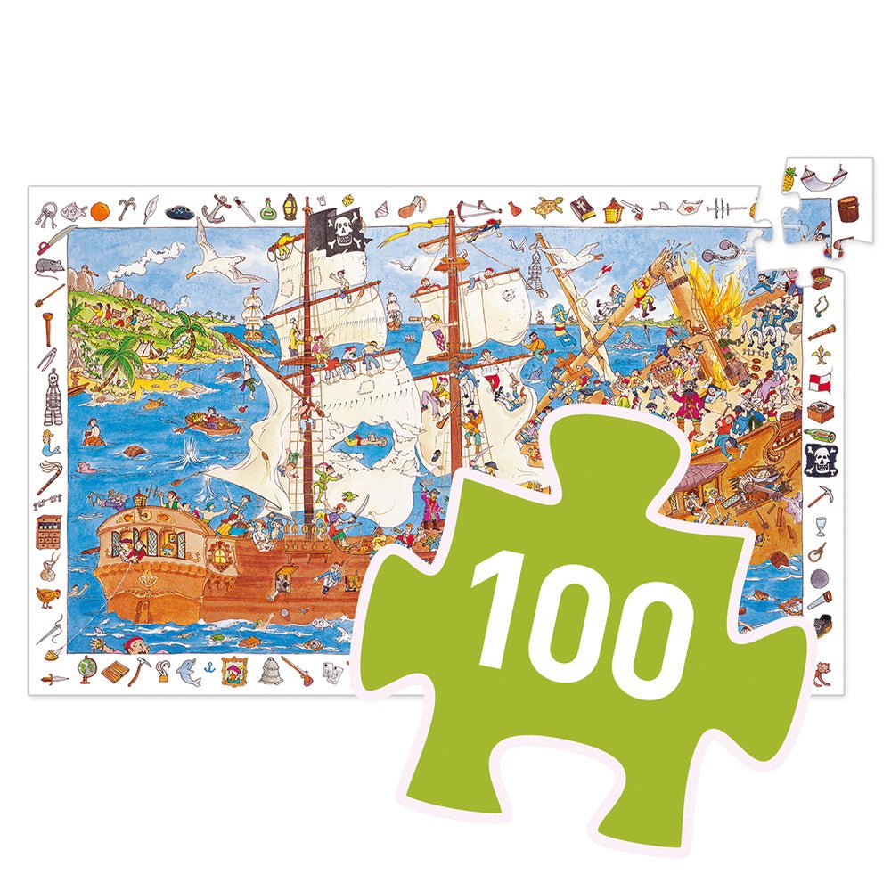 Djeco Observation Puzzle / Pirates / 100 pcs - Mastermind Toys___238176