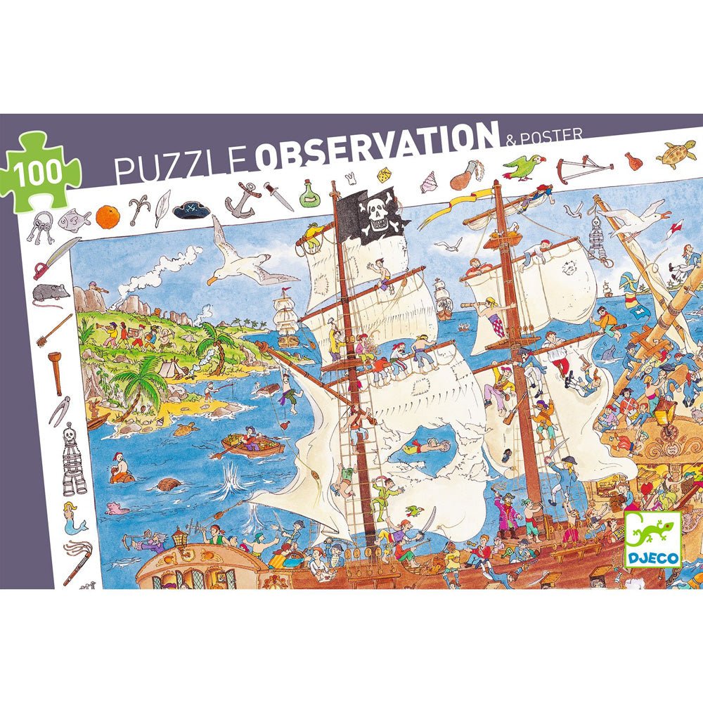 Djeco Observation Puzzle / Pirates / 100 pcs - Mastermind Toys___238176