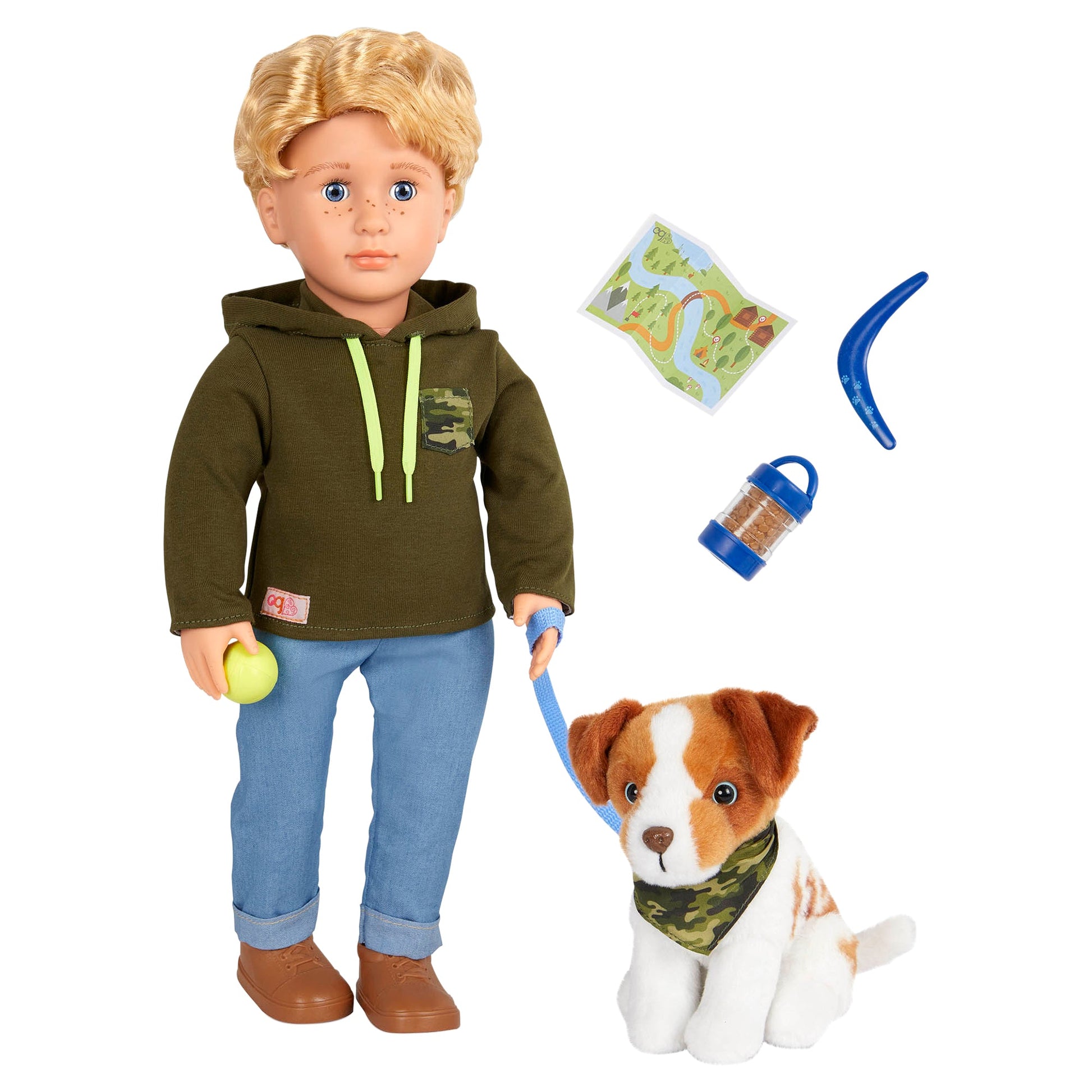 Doll w/ Pet Dog, Elliot & Australian Shepherd - Mastermind Toys___249447