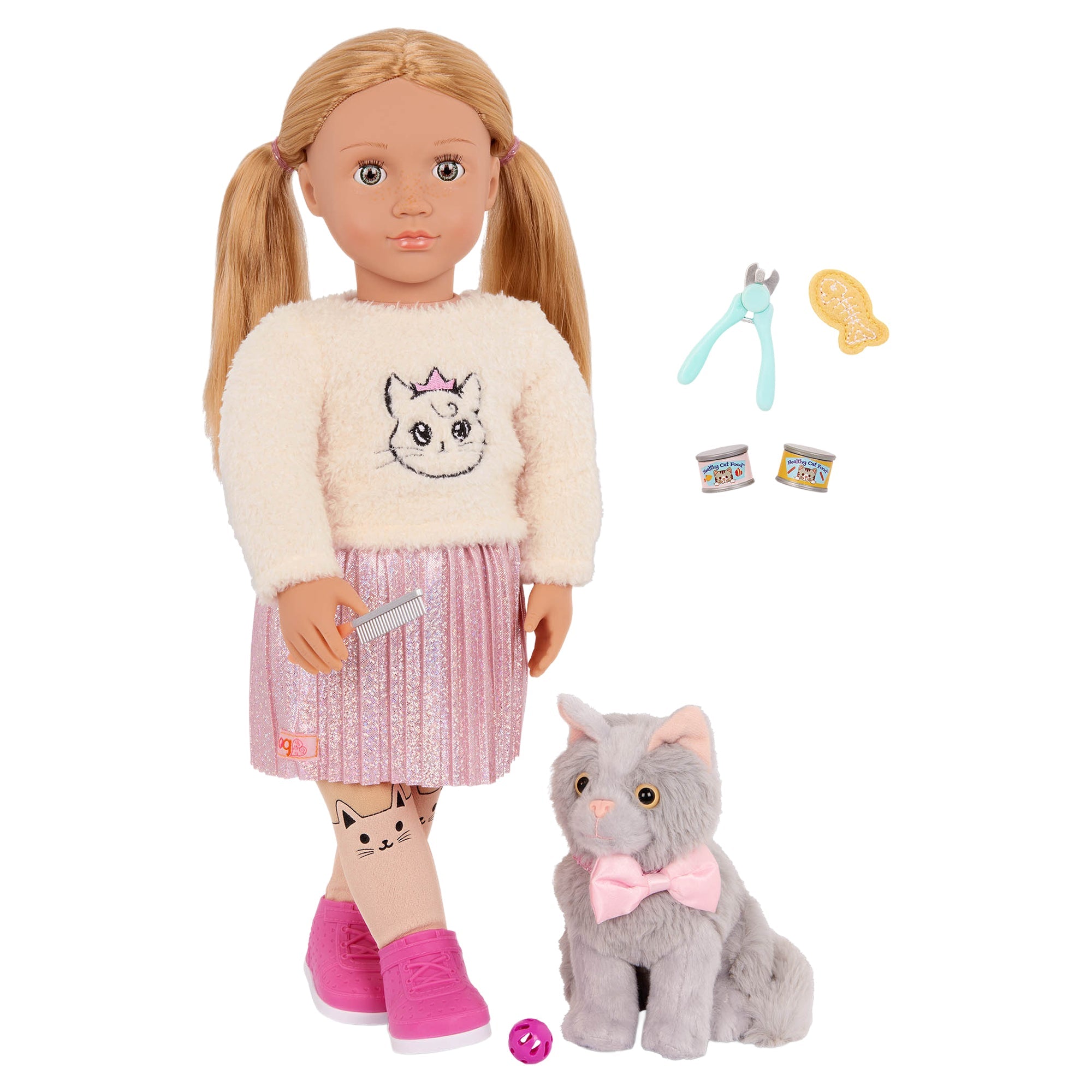 Doll w/ Pet Kitten, Sheela & Sammy - Mastermind Toys___249449