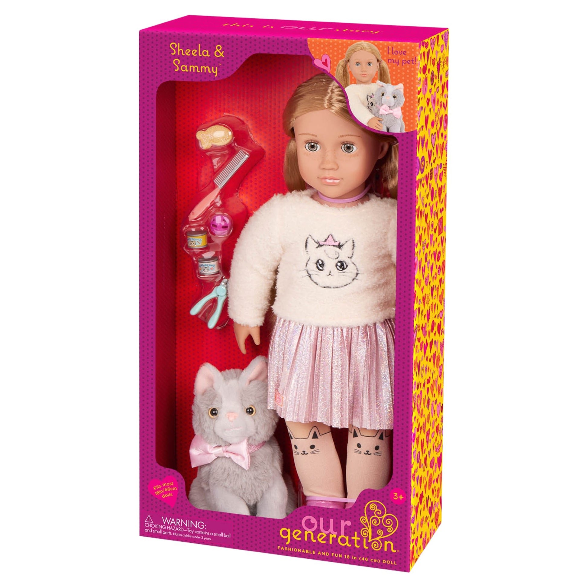 Doll w/ Pet Kitten, Sheela & Sammy - Mastermind Toys___249449