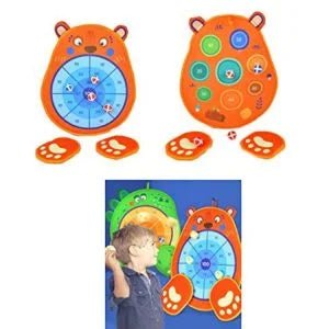 Double Sided Fabric Target Game with 6 Throwing Balls - Bear - Mastermind Toys___255093