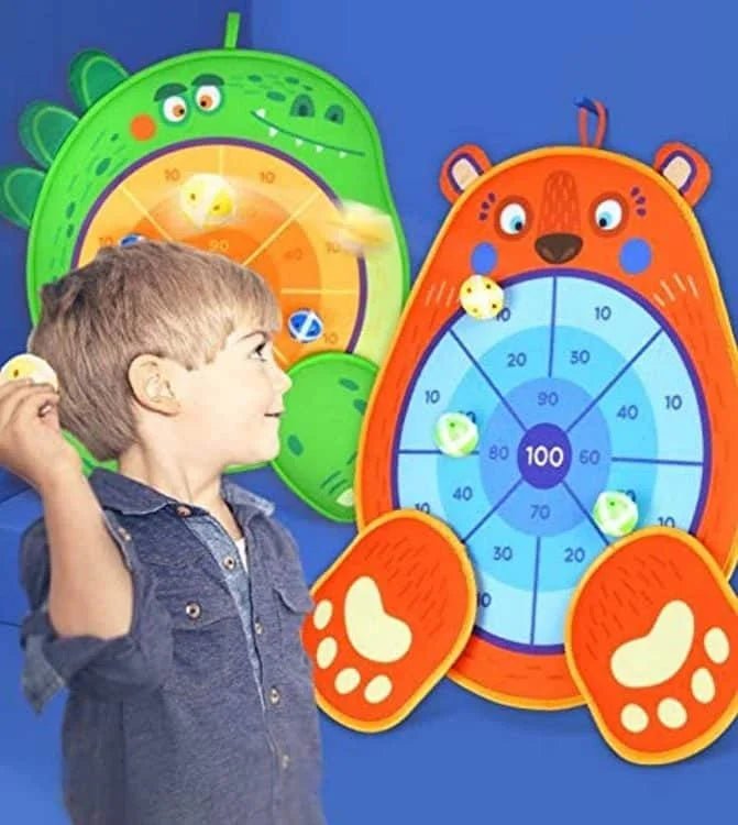 Double Sided Fabric Target Game with 6 Throwing Balls - Bear - Mastermind Toys___255093