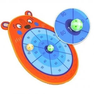 Double Sided Fabric Target Game with 6 Throwing Balls - Bear - Mastermind Toys___255093