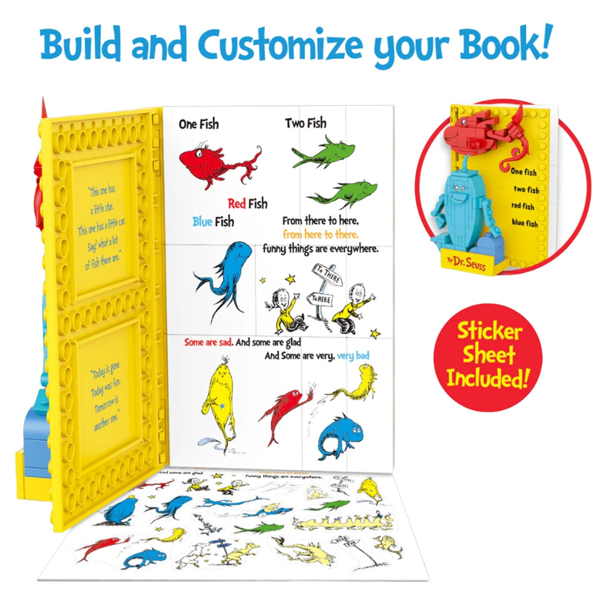Dr. Suess Build - A - Books: One Fish, Two Fish - 106 Pieces - Mastermind Toys___249890