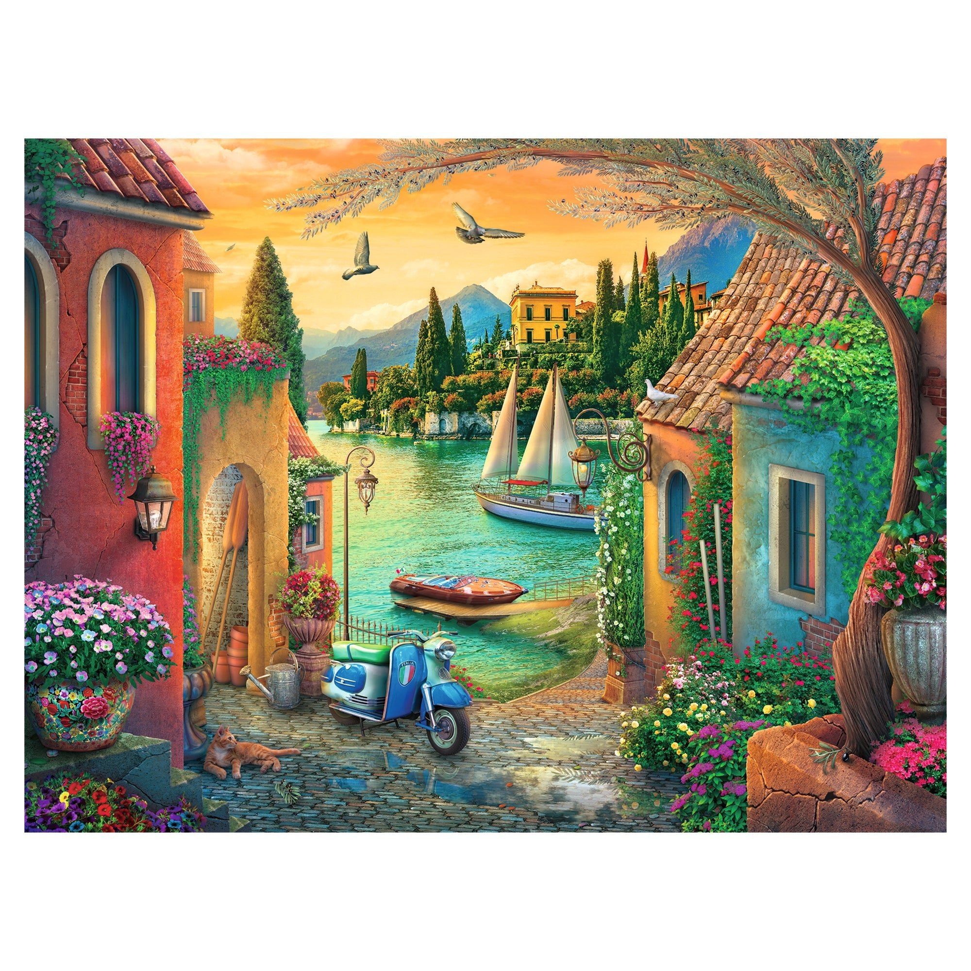 European Villa Views 750 Pc Large Format Puzzle - Mastermind Toys___248466