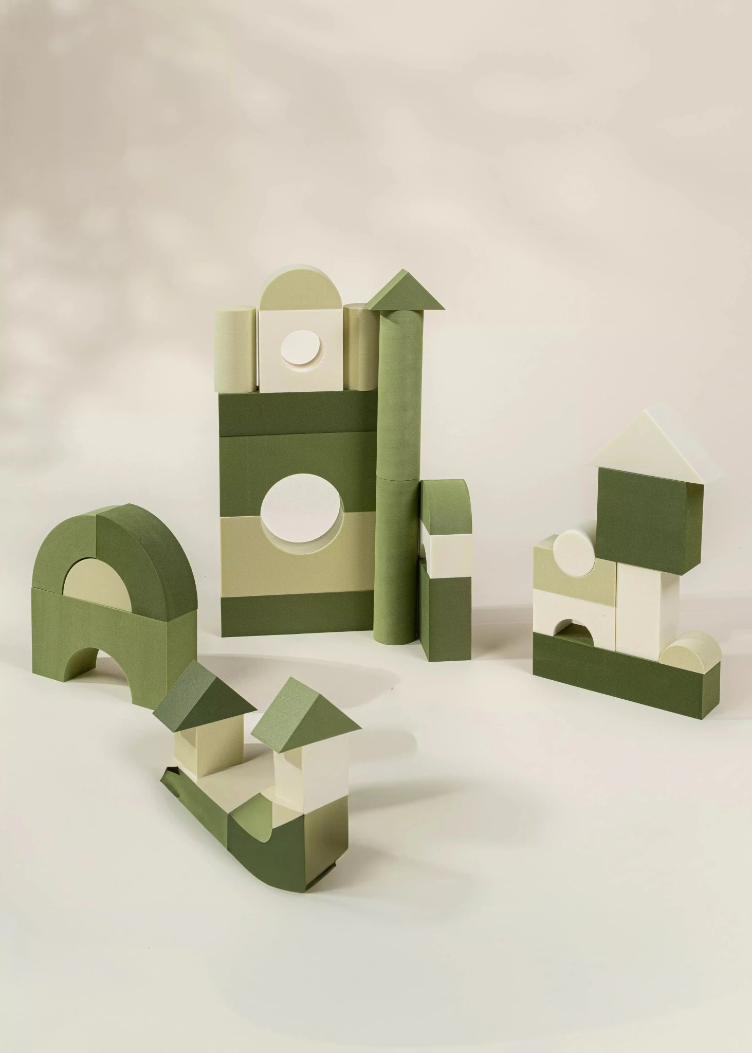 EVA Foam Building Blocks Set - Medium (52pcs) Green Combo - Mastermind Toys___244740