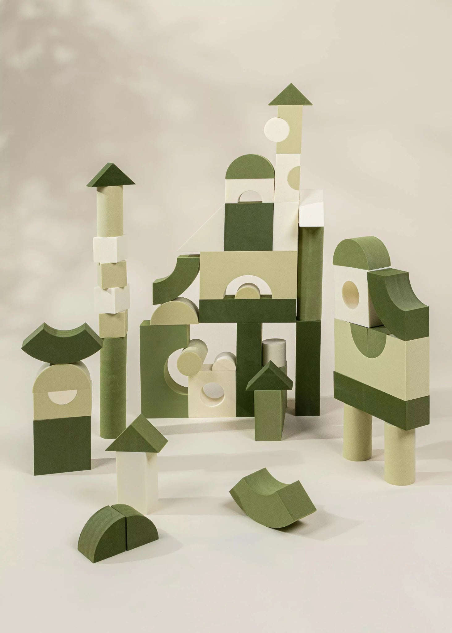 EVA Foam Building Blocks Set - Medium (52pcs) Green Combo - Mastermind Toys___244740