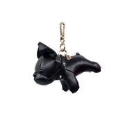 Faux Leather Bulldog Bag Charm in Black - Mastermind Toys___249188
