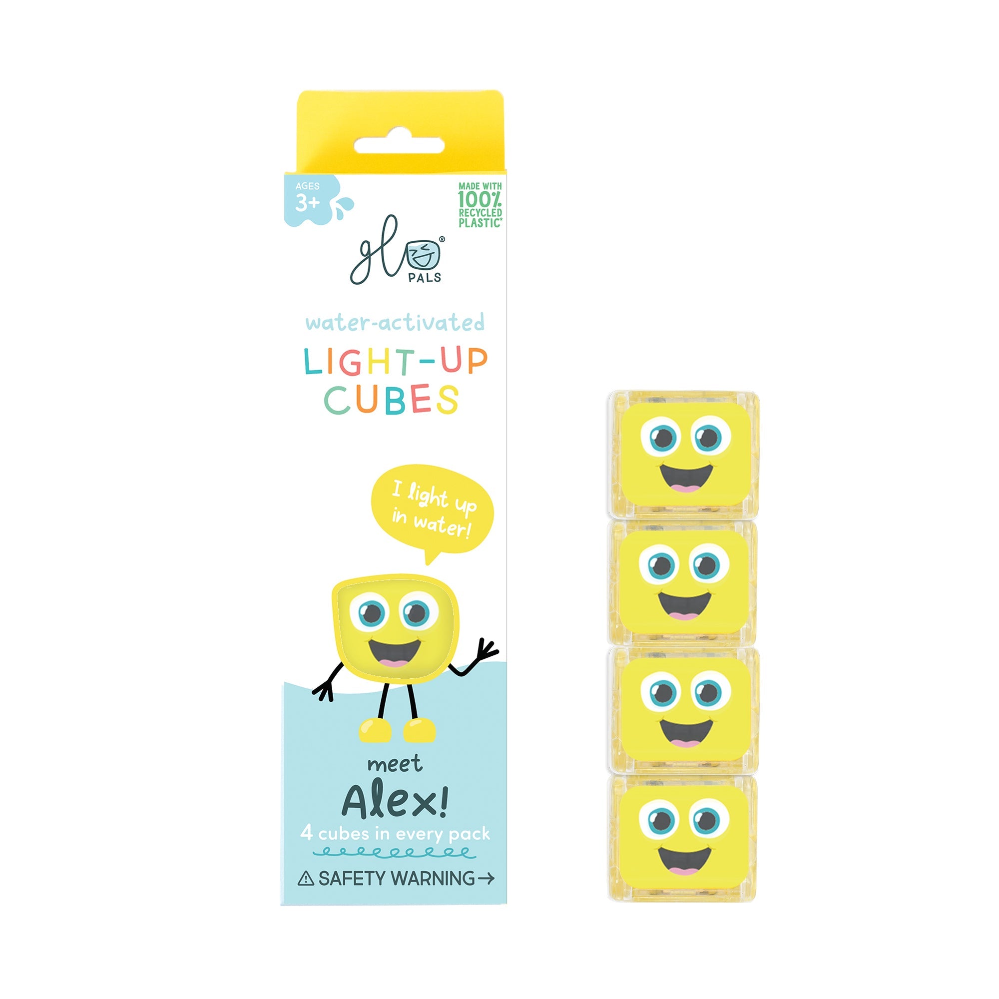 Glo Pals - Light Up Cubes 4pk - Alex - Yellow - Mastermind Toys___255566