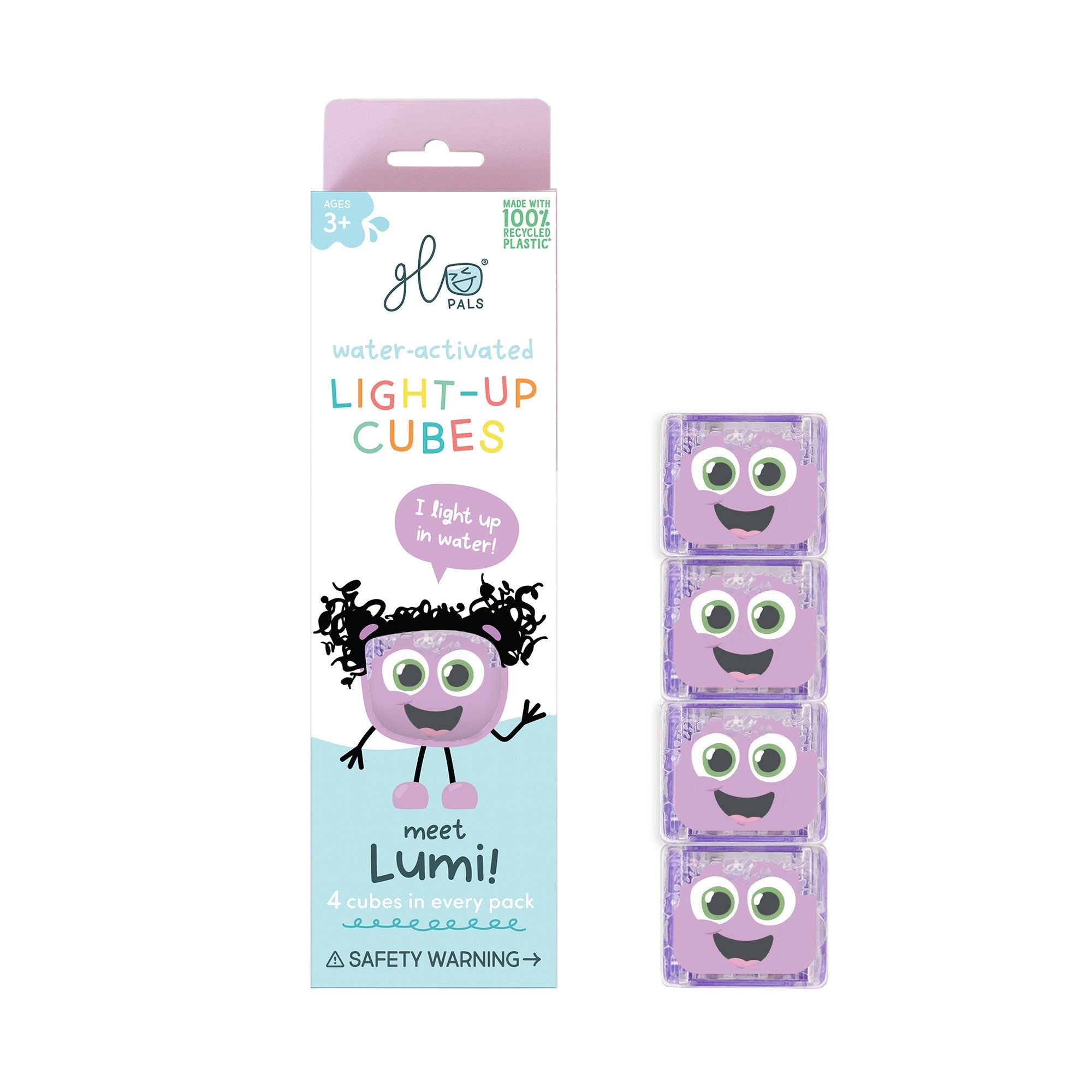 Glo Pals - Light Up Cubes 4pk - Lumi - Purple - Mastermind Toys___255568