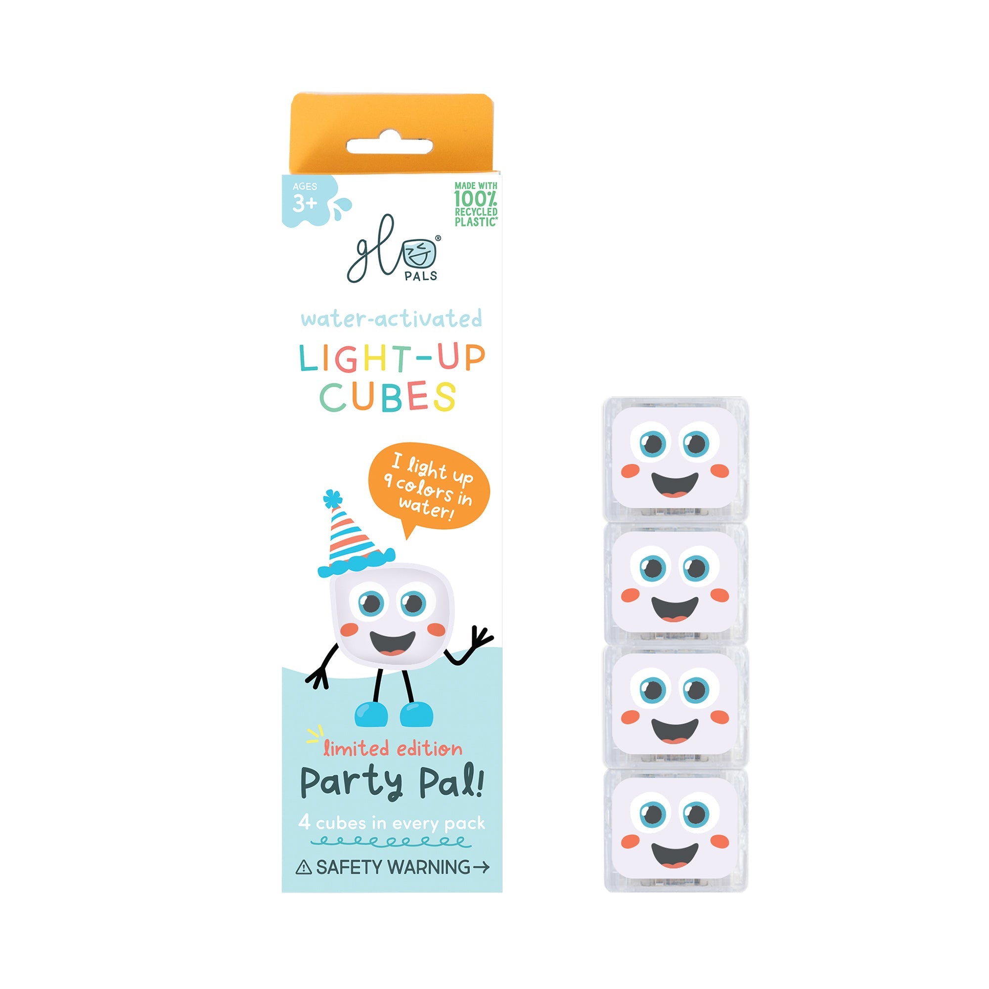 Glo Pals - Light Up Cubes 4pk - Party Pal - White - Mastermind Toys___255569