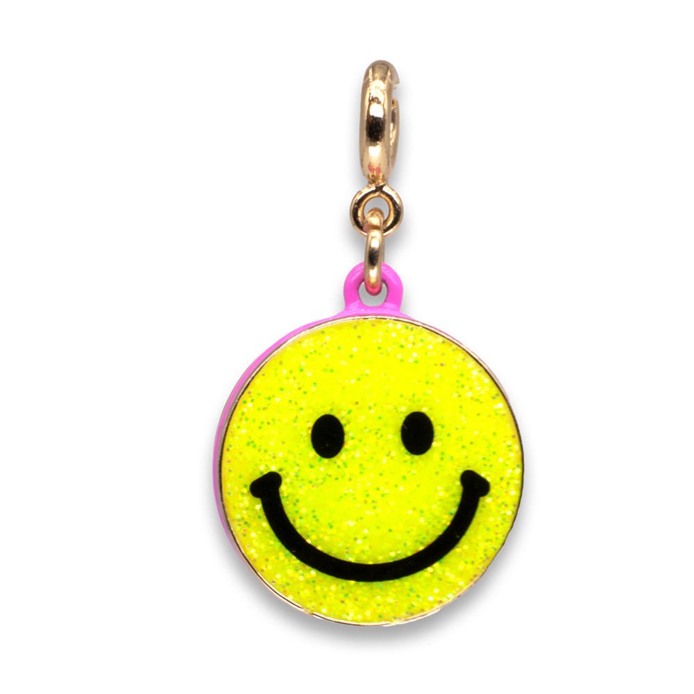 Gold Glitter Smiley Face Charm - Mastermind Toys___232848