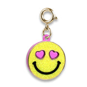 Gold Glitter Smiley Face Charm - Mastermind Toys___232848