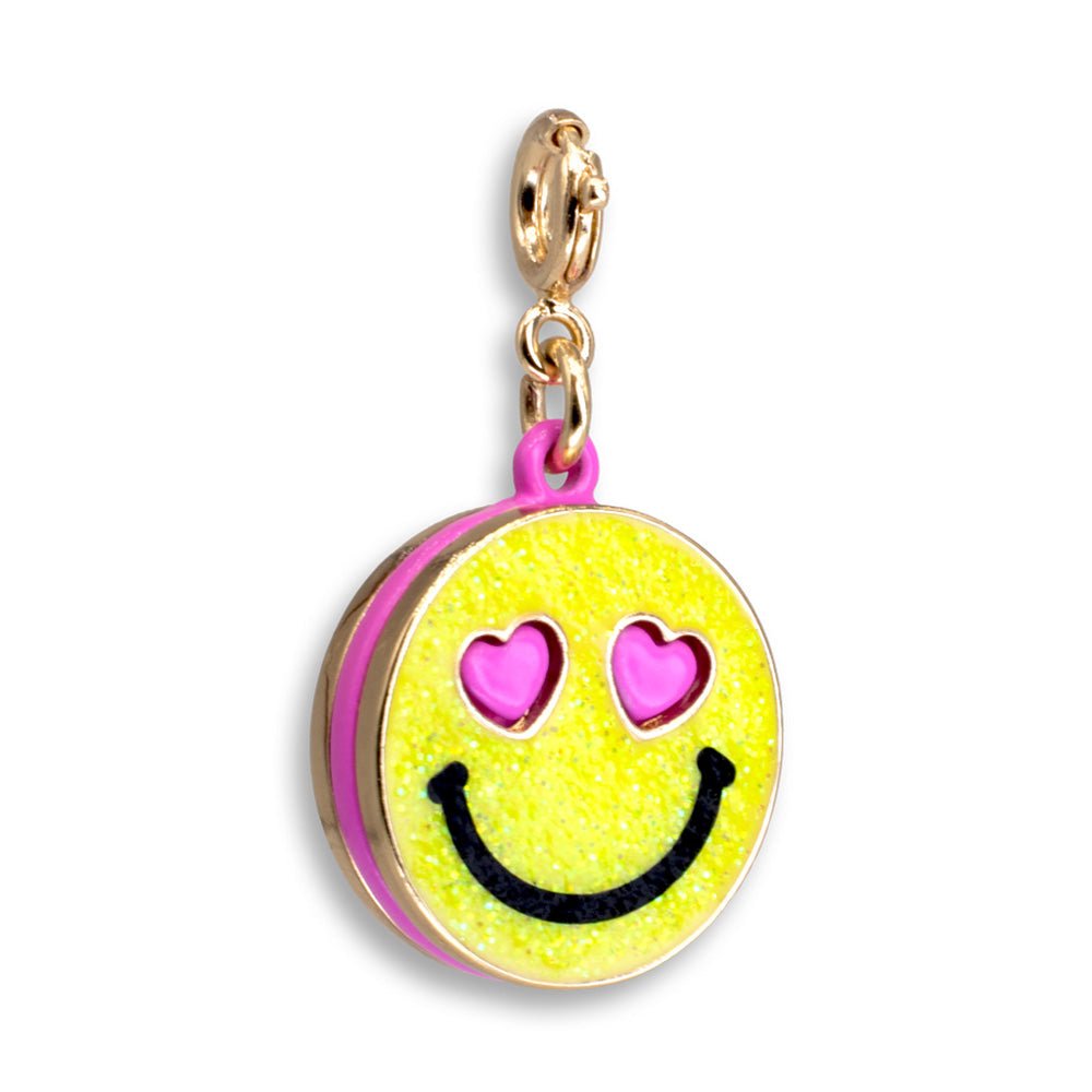 Gold Glitter Smiley Face Charm - Mastermind Toys___232848