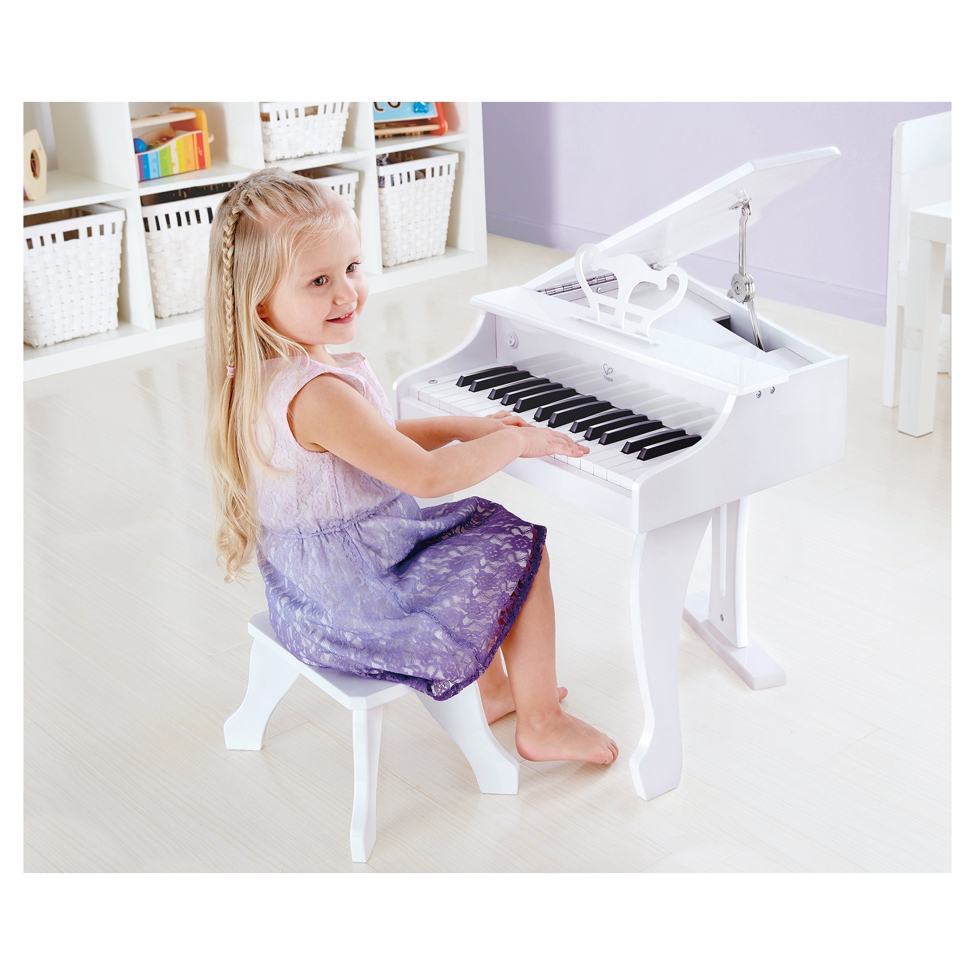 Hape Deluxe Grand Piano - White - Mastermind Toys___248317